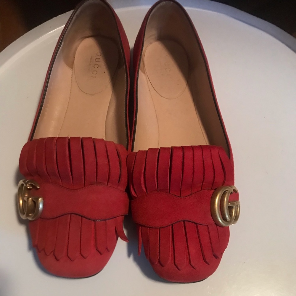 Authentic 💯Gucci red marmont flats! 2023!!SALE SALE final price !!!!